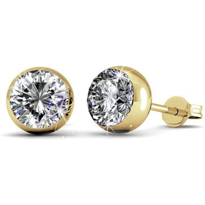 MYC Paris Mond-Ohrringe - Gold und Kristall Weiß & Gold Einheitsgröße MYC Paris Mond-Ohrringe - Gold und Kristall Weiß & Gold Einheitsgröße