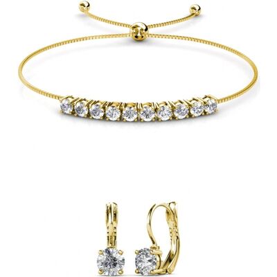 MYC Paris Rundes Kristall Mia Set - Gold und Kristall Weiß & Gold Einheitsgröße MYC Paris Rundes Kristall Mia Set - Gold und Kristall Weiß & Gold Einheitsgröße