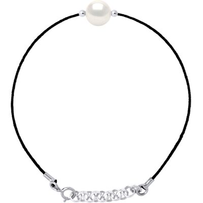 DIADEMA - Armband - Schwarzes Nylon - Süßwasserperle - Weiß Weiß Einheitsgröße DIADEMA - Armband - Schwarzes Nylon - Süßwasserperle - Weiß Weiß Einheitsgröße