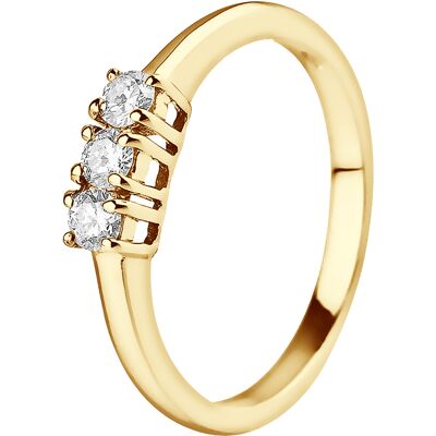 DIADEMA - Ring - Trilogie Diamant - Gelbgold Weiß R DIADEMA - Ring - Trilogie Diamant - Gelbgold Weiß R