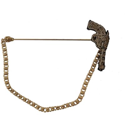 Dolce & Gabbana Reversnadel Gold Messing Kupfer Revolver Brosche Mehrfarben Einheitsgröße Dolce & Gabbana Reversnadel Gold Messing Kupfer Revolver Brosche Mehrfarben Einheitsgröße