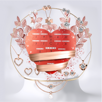 MYC Paris Adventskalender Herz - 14 Juwelen - Rose Gold und Kristall Roségold Einheitsgröße MYC Paris Adventskalender Herz - 14 Juwelen - Rose Gold und Kristall Roségold Einheitsgröße