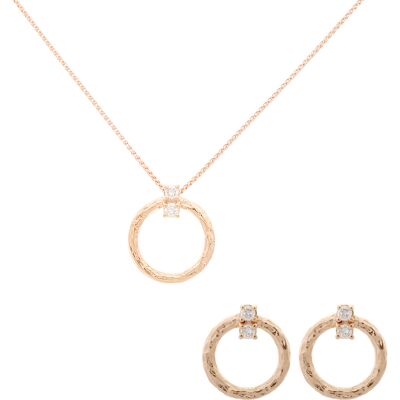 Orphelia 'Novalie' Damen-Set aus 925er Sterlingsilber: Kettenanhänger + Ohrringe - Rosé SET-7129/RG Rose Einheitsgröße Orphelia 'Novalie' Damen-Set aus 925er Sterlingsilber: Kettenanhänger + Ohrringe - Rosé SET-7129/RG Rose Einheitsgröße
