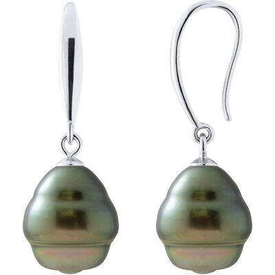 Ateliers Saint Germain Ohrringe aus Silber 925 und echten Tahiti-Zuchtperlen, eingekreist 10-11 mm Schwarz Einheitsgröße Ateliers Saint Germain Ohrringe aus Silber 925 und echten Tahiti-Zuchtperlen, eingekreist 10-11 mm Schwarz Einheitsgröße
