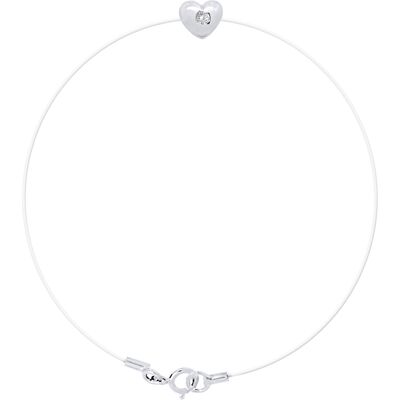 DIADEMA - Armband - Transparentes Nylon - Herz - Echter Diamant Weiß Einheitsgröße DIADEMA - Armband - Transparentes Nylon - Herz - Echter Diamant Weiß Einheitsgröße