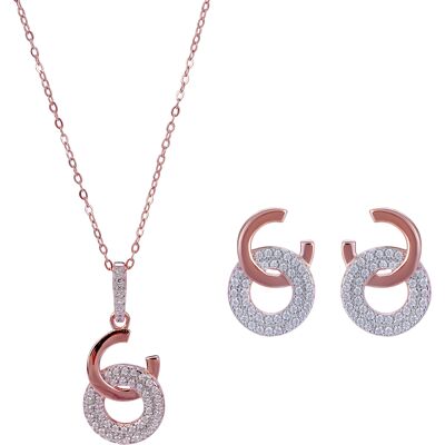Orphelia 'Carleen' Damen-Set aus 925er Sterlingsilber: Kettenanhänger + Ohrringe - Rosé SET-7440 Rose Einheitsgröße Orphelia 'Carleen' Damen-Set aus 925er Sterlingsilber: Kettenanhänger + Ohrringe - Rosé SET-7440 Rose Einheitsgröße