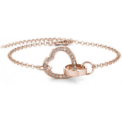 MYC Paris Verschlossenes Herz-Armband - Rose Gold und Kristall Weiß- und Roségold 16cm MYC Paris Verschlossenes Herz-Armband - Rose Gold und Kristall Weiß- und Roségold 16cm