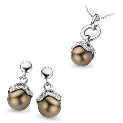 Orphelia Damen 925 Sterling Silber Set: Kettenanhänger + Ohrringe - Silber SET-5028 Silber Einheitsgröße Orphelia Damen 925 Sterling Silber Set: Kettenanhänger + Ohrringe - Silber SET-5028 Silber Einheitsgröße