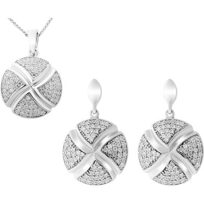Orphelia Damen 925 Sterling Silber Set: Kettenanhänger + Ohrringe - Silber SET-6043 Silber Einheitsgröße Orphelia Damen 925 Sterling Silber Set: Kettenanhänger + Ohrringe - Silber SET-6043 Silber Einheitsgröße