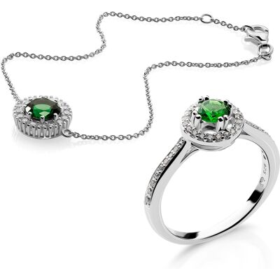 Orphelia 'Kaia' Damen-Set aus 925er Sterlingsilber: Armband + Ring – Silber SET-7477/EM Silber K Orphelia 'Kaia' Damen-Set aus 925er Sterlingsilber: Armband + Ring – Silber SET-7477/EM Silber K