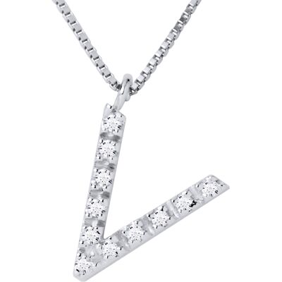 DIADEMA - Halskette mit Diamanten - V -Weißgold Weiß Einheitsgröße DIADEMA - Halskette mit Diamanten - V -Weißgold Weiß Einheitsgröße