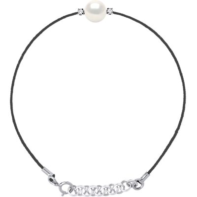 Diadema Diamantarmband - Weiße Perle - Schwarzes Nylon - 0,03 Cts - Einheitsgröße Diadema Diamantarmband - Weiße Perle - Schwarzes Nylon - 0,03 Cts - Einheitsgröße