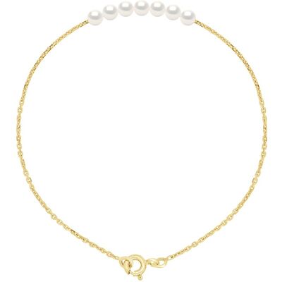 Ateliers Saint Germain Armband Panzerkette Perlen – 7 echte Süßwasser-Zuchtperlen rund 3-4 mm Weiß Einheitsgröße Ateliers Saint Germain Armband Panzerkette Perlen – 7 echte Süßwasser-Zuchtperlen rund 3-4 mm Weiß Einheitsgröße