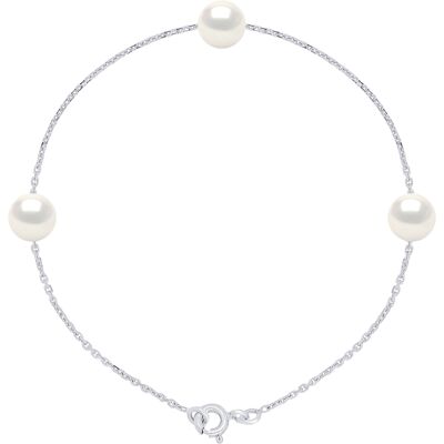 Ateliers Saint Germain Armband 3 echte Süßwasser-Zuchtperlen rund 7-8 mm Weiß Einheitsgröße Ateliers Saint Germain Armband 3 echte Süßwasser-Zuchtperlen rund 7-8 mm Weiß Einheitsgröße
