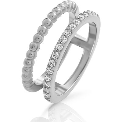 Orphelia 'Chic' Damen-Ring aus 925er Sterlingsilber – Silber ZR-7537 Silber Q Orphelia 'Chic' Damen-Ring aus 925er Sterlingsilber – Silber ZR-7537 Silber Q