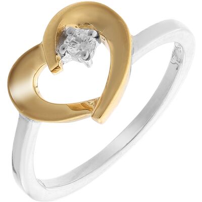 Orphelia Damen-Ring Sterling-Silber 925 – Silber/Gold zr-7370/G Silber Gold K Orphelia Damen-Ring Sterling-Silber 925 – Silber/Gold zr-7370/G Silber Gold K