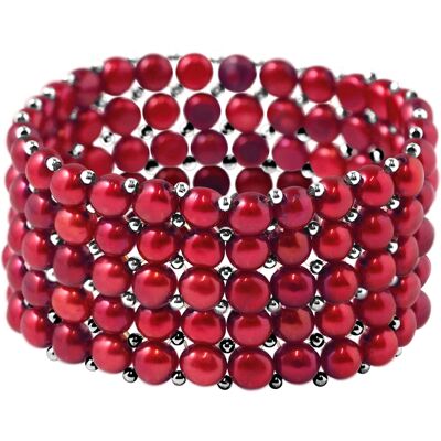 Ateliers Saint Germain Armband 5 Reihen aus echten Süßwasserperlen - 4 mm Kirsche Einheitsgröße Ateliers Saint Germain Armband 5 Reihen aus echten Süßwasserperlen - 4 mm Kirsche Einheitsgröße