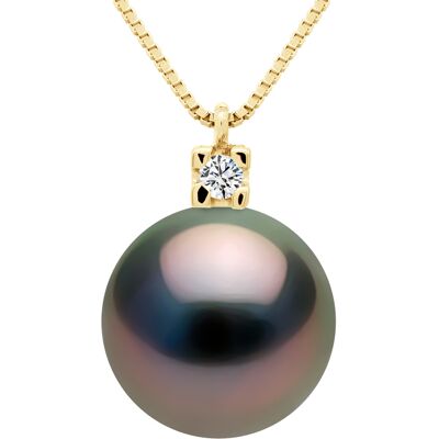 Ateliers Saint Germain Halskette Schmuck Diamanten 0,03 cts – Echte Tahiti-Zuchtperle rund 9–10 mm Gelb Einheitsgröße Ateliers Saint Germain Halskette Schmuck Diamanten 0,03 cts – Echte Tahiti-Zuchtperle rund 9–10 mm Gelb Einheitsgröße