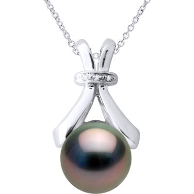 Ateliers Saint Germain Halskette Schmuck Diamant 0,01 Karat Weißgold und echte Tahiti-Zuchtperle rund 7-8 mm Schwarz Einheitsgröße Ateliers Saint Germain Halskette Schmuck Diamant 0,01 Karat Weißgold und echte Tahiti-Zuchtperle rund 7-8 mm Schwarz Einheitsgröße