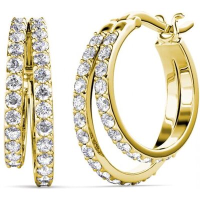 MYC Paris Duo-Ring-Ohrringe - Gold und Kristall Weiß & Gold Einheitsgröße MYC Paris Duo-Ring-Ohrringe - Gold und Kristall Weiß & Gold Einheitsgröße