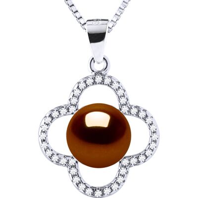 Diadema CLOVER Halskette Süßwasserperle 9-10 mm Chocolate 925 Schokolade Einheitsgröße Diadema CLOVER Halskette Süßwasserperle 9-10 mm Chocolate 925 Schokolade Einheitsgröße