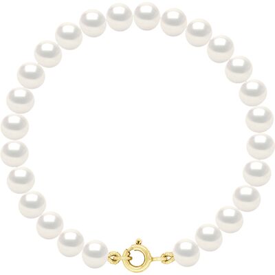 Ateliers Saint Germain Armband Gold – Reihe aus echten Süßwasserperlen, halbrund, 6–7 mm Weiß Einheitsgröße Ateliers Saint Germain Armband Gold – Reihe aus echten Süßwasserperlen, halbrund, 6–7 mm Weiß Einheitsgröße