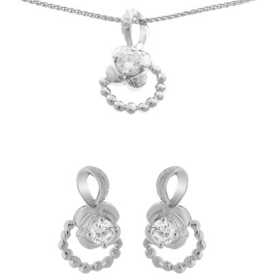 Orphelia Damen 925 Sterling Silber Set: Kettenanhänger + Ohrringe - Silber SET-5236 Silber Einheitsgröße Orphelia Damen 925 Sterling Silber Set: Kettenanhänger + Ohrringe - Silber SET-5236 Silber Einheitsgröße