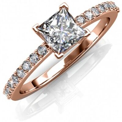 MYC Paris Einfacher quadratischer Ring - Roségold und Kristall Weiß- und Roségold L 1/2 MYC Paris Einfacher quadratischer Ring - Roségold und Kristall Weiß- und Roségold L 1/2