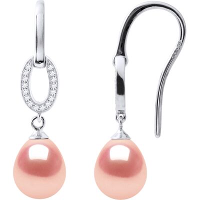Diadema Ohrringe Haken Süßwasserperlen 8-9mm Birnen Rosen Schmuck 925 Rosa Einheitsgröße Diadema Ohrringe Haken Süßwasserperlen 8-9mm Birnen Rosen Schmuck 925 Rosa Einheitsgröße