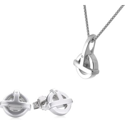 Orphelia Damen 925 Sterling Silber Set: Kettenanhänger + Ohrringe - Silber SET-5677 Silber Einheitsgröße Orphelia Damen 925 Sterling Silber Set: Kettenanhänger + Ohrringe - Silber SET-5677 Silber Einheitsgröße