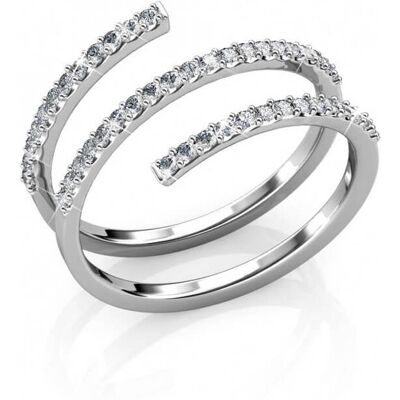 MYC Paris Spiralförmiger Ring - Silber und Kristall Weißsilber L 1/2 MYC Paris Spiralförmiger Ring - Silber und Kristall Weißsilber L 1/2