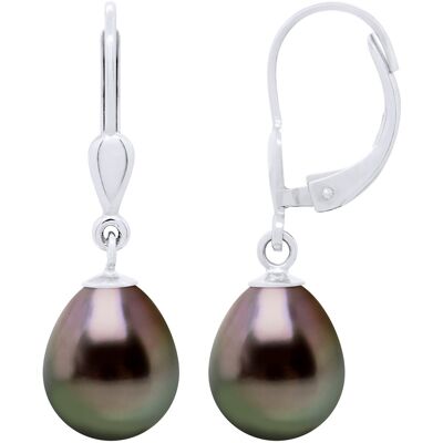 Ateliers Saint Germain Ohrringe aus Weißgold 375 und echten Tahiti-Zuchtperlen Birne 9-10 mm Silber Einheitsgröße Ateliers Saint Germain Ohrringe aus Weißgold 375 und echten Tahiti-Zuchtperlen Birne 9-10 mm Silber Einheitsgröße