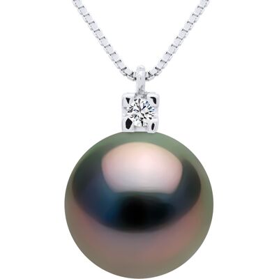 Ateliers Saint Germain Halskette Schmuck Diamanten 0,03 cts – Echte Tahiti-Zuchtperle rund 9–10 mm Weiß Einheitsgröße Ateliers Saint Germain Halskette Schmuck Diamanten 0,03 cts – Echte Tahiti-Zuchtperle rund 9–10 mm Weiß Einheitsgröße