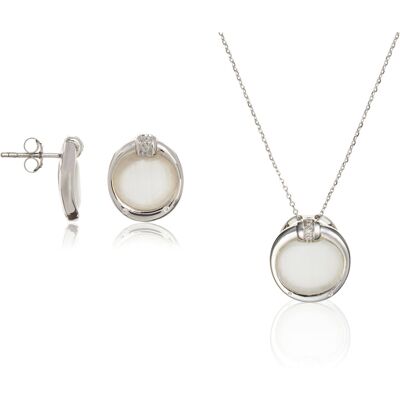 Orphelia Damen 925 Sterling Silber Set: Kettenanhänger + Ohrringe - Silber SET-5901 Silber Einheitsgröße Orphelia Damen 925 Sterling Silber Set: Kettenanhänger + Ohrringe - Silber SET-5901 Silber Einheitsgröße