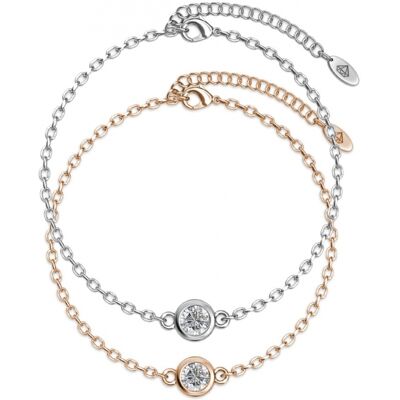 MYC Paris Geburtsstein-Armband - Rhodium Rose Gold und Kristall Silber und Roségold 18cm MYC Paris Geburtsstein-Armband - Rhodium Rose Gold und Kristall Silber und Roségold 18cm