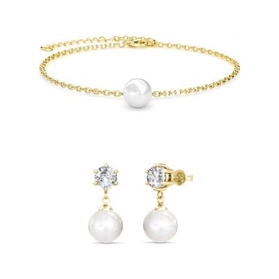 MYC Paris Pauline Kristall Perlen Set - Gold und Kristall Weiß & Gold Einheitsgröße MYC Paris Pauline Kristall Perlen Set - Gold und Kristall Weiß & Gold Einheitsgröße