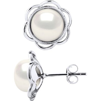 Diadema Ohrstecker FLOWER Süßwasserperlen Knöpfe 8-9mm Weiß 925 Weiß Einheitsgröße Diadema Ohrstecker FLOWER Süßwasserperlen Knöpfe 8-9mm Weiß 925 Weiß Einheitsgröße