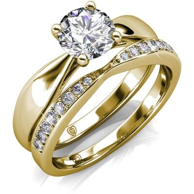 MYC Paris Prestige Ring - Gold und Kristall Weiß & Gold Q MYC Paris Prestige Ring - Gold und Kristall Weiß & Gold Q