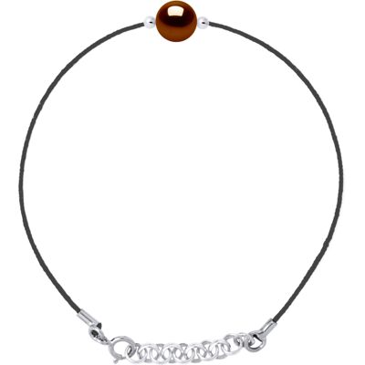 DIADEMA - Armband - Schwarzes Nylon - Süßwasserperle - Farbe schokolade Schokolade Einheitsgröße DIADEMA - Armband - Schwarzes Nylon - Süßwasserperle - Farbe schokolade Schokolade Einheitsgröße