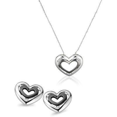 Orphelia Damen 925 Sterling Silber Set: Kettenanhänger + Ohrringe - Silber SET-5012 Silber Einheitsgröße Orphelia Damen 925 Sterling Silber Set: Kettenanhänger + Ohrringe - Silber SET-5012 Silber Einheitsgröße