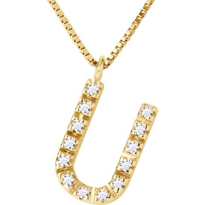 DIADEMA - Halskette mit Diamanten - U - Gelbgold Weiß Einheitsgröße DIADEMA - Halskette mit Diamanten - U - Gelbgold Weiß Einheitsgröße