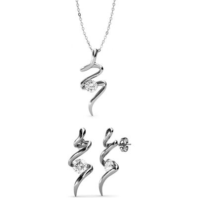 MYC Paris Spiralset - Silber und Kristall Weißsilber Einheitsgröße MYC Paris Spiralset - Silber und Kristall Weißsilber Einheitsgröße