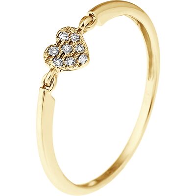 DIADEMA - Ring - Herz - Diamanten - Gelbgold Weiß R DIADEMA - Ring - Herz - Diamanten - Gelbgold Weiß R