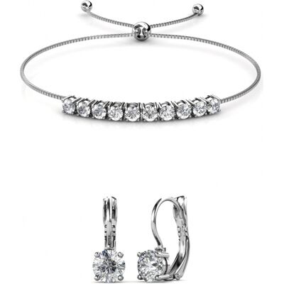 MYC Paris Rundes Kristall Mia Set - Silber und Kristall Weißsilber Einheitsgröße MYC Paris Rundes Kristall Mia Set - Silber und Kristall Weißsilber Einheitsgröße