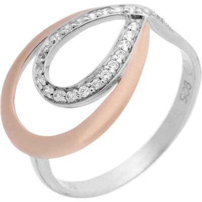 Orphelia Damen-Ring Sterling-Silber 925 – Silber/Rosé ZR-7092/1 Silber und Roségold O 1/2 Orphelia Damen-Ring Sterling-Silber 925 – Silber/Rosé ZR-7092/1 Silber und Roségold O 1/2