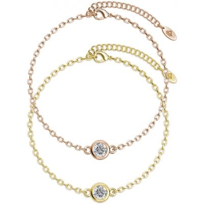MYC Paris Geburtsstein-Armband - Gold, Roségold und Kristall Gold 18cm MYC Paris Geburtsstein-Armband - Gold, Roségold und Kristall Gold 18cm