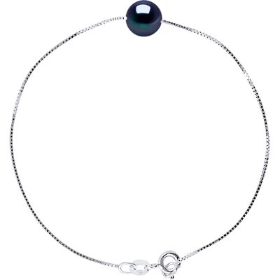DIADEMA - Armband - Echte Süßwasserperlen - Schwarz - Weißgold Schwarz Einheitsgröße DIADEMA - Armband - Echte Süßwasserperlen - Schwarz - Weißgold Schwarz Einheitsgröße