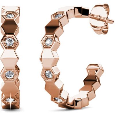 MYC Paris Gebogene Ohrringe - Roségold und Kristall Roségold Einheitsgröße MYC Paris Gebogene Ohrringe - Roségold und Kristall Roségold Einheitsgröße