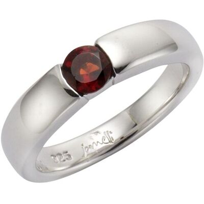 Jamelli Ring Silber 925 rhodiniert mit echtem Granat Silber L 1/2 Jamelli Ring Silber 925 rhodiniert mit echtem Granat Silber L 1/2