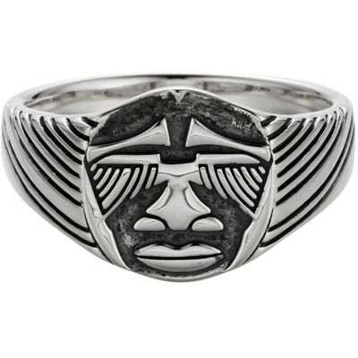 cai Ring 925/- Sterling Silber oxidiert Maske Afrika Silber U cai Ring 925/- Sterling Silber oxidiert Maske Afrika Silber U
